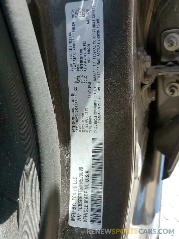14 fotografías del automóvil dañado 1C6SRFBT5MN520090 RAM 1500 2021
