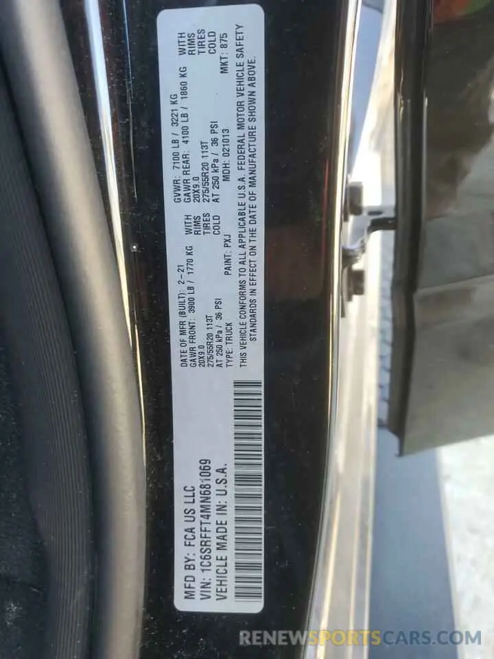 15 fotografías del automóvil dañado 1C6SRFFT4MN681069 RAM 1500 2021