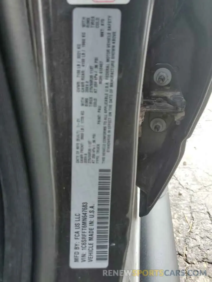 12 fotografías del automóvil dañado 1C6SRFFT6MN647683 RAM 1500 2021