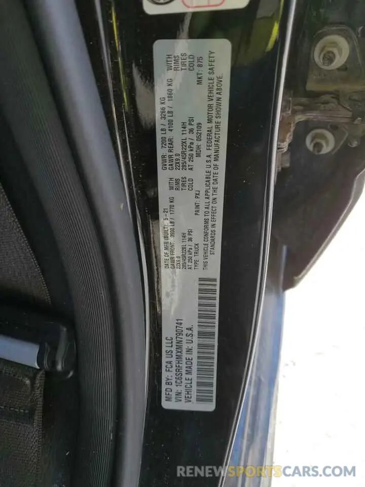 15 fotografías del automóvil dañado 1C6SRFHMXMN790741 RAM 1500 2021