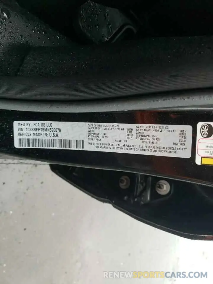 12 fotografías del automóvil dañado 1C6SRFHT5MN590678 RAM 1500 2021