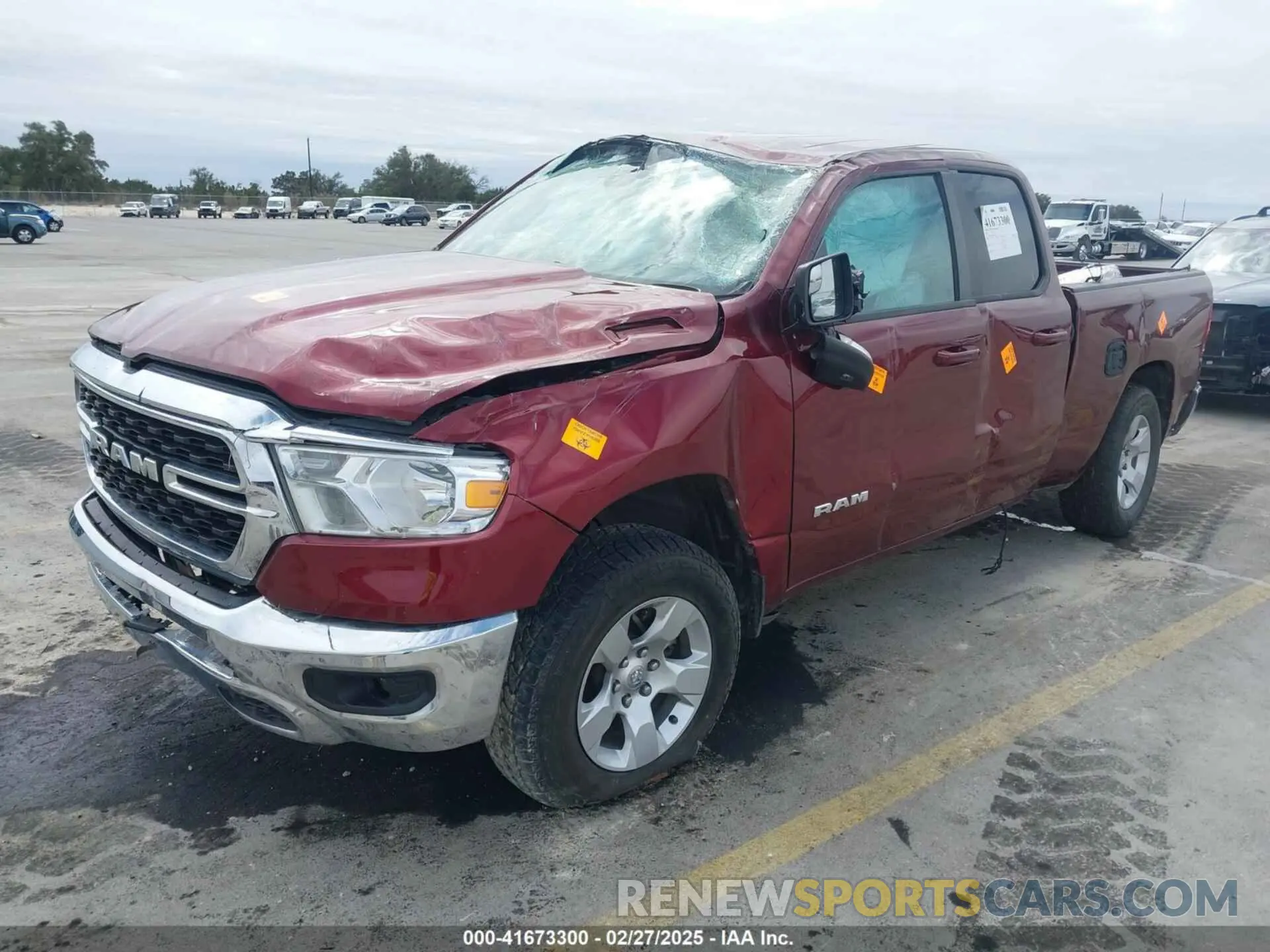 2 fotografías del automóvil dañado 1C6RREBG1NN382464 RAM 1500 2022