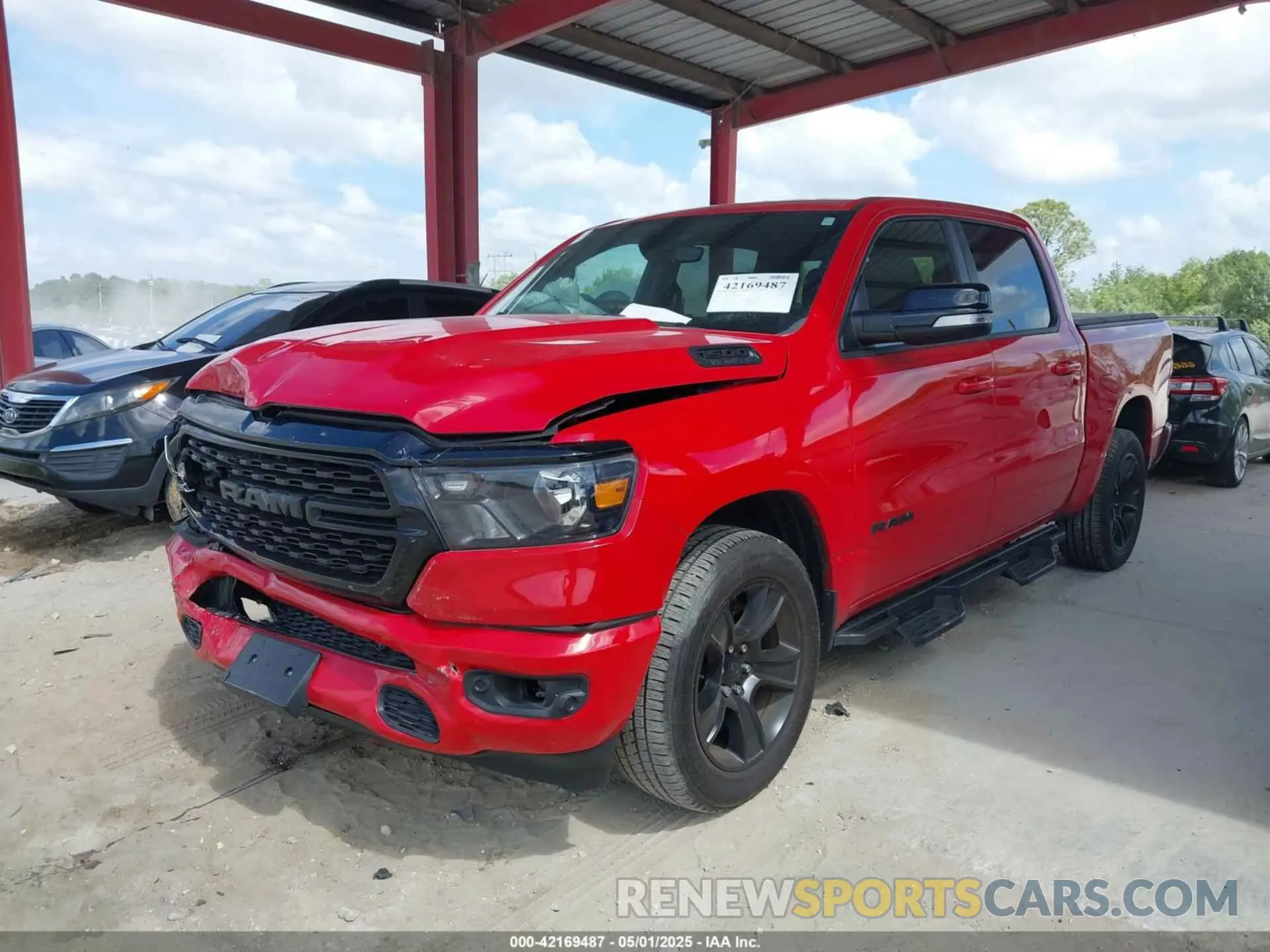 2 fotografías del automóvil dañado 1C6RREFT1NN178299 RAM 1500 2022