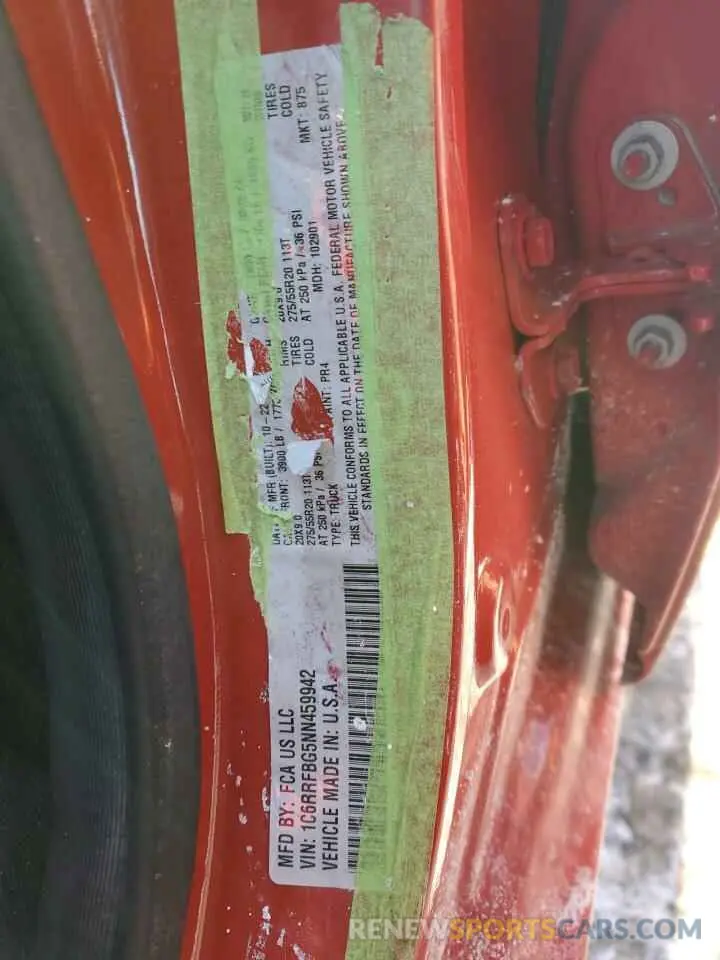 12 fotografías del automóvil dañado 1C6RRFBG5NN459942 RAM 1500 2022