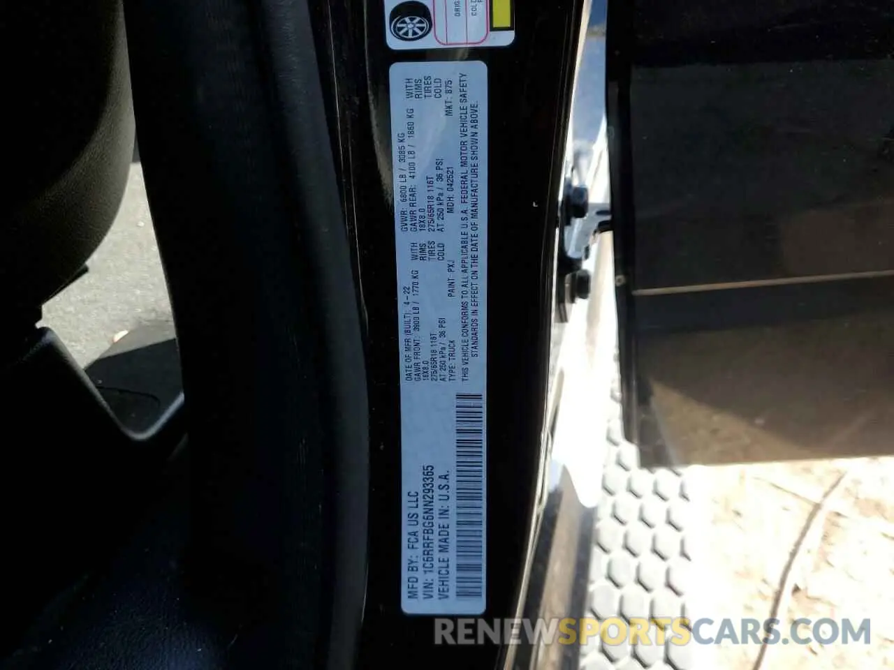 12 fotografías del automóvil dañado 1C6RRFBG6NN293365 RAM 1500 2022