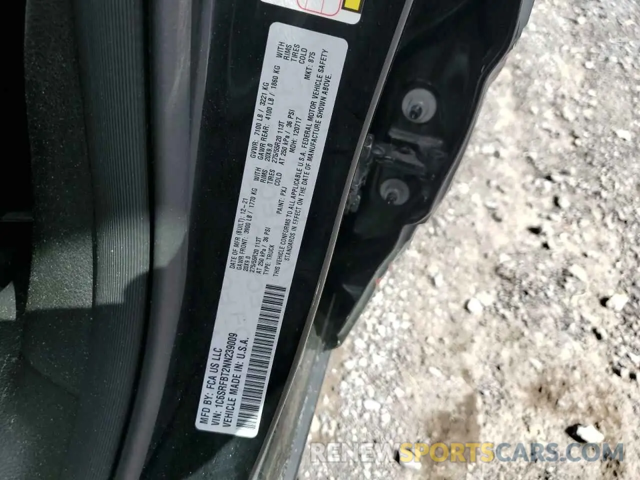 12 fotografías del automóvil dañado 1C6SRFBT2NN239009 RAM 1500 2022
