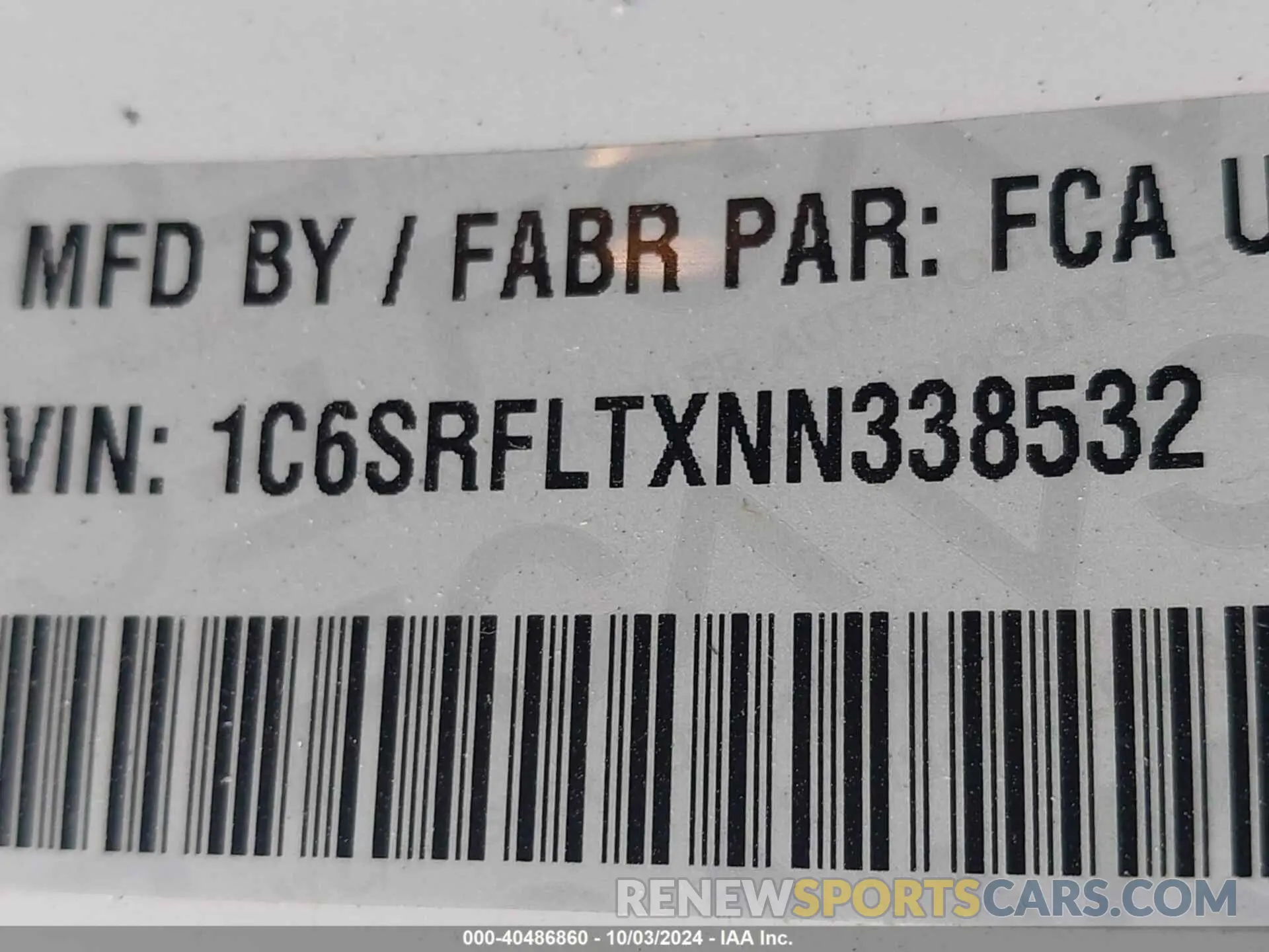 9 fotografías del automóvil dañado 1C6SRFLTXNN338532 RAM 1500 2022