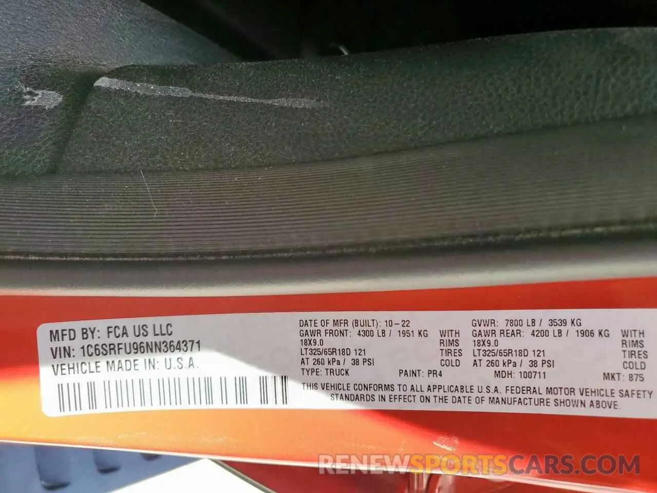 12 fotografías del automóvil dañado 1C6SRFU96NN364371 RAM 1500 2022