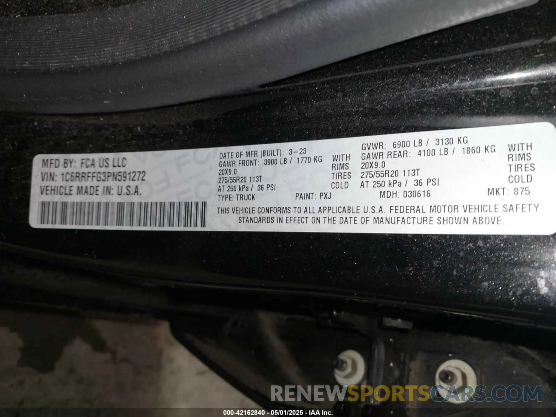 9 fotografías del automóvil dañado 1C6RRFFG3PN591272 RAM 1500 2023