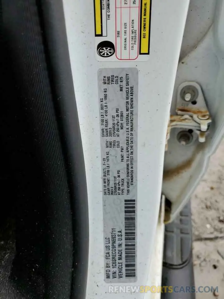 14 fotografías del automóvil dañado 1C6SRECG9PN693711 RAM 1500 2023