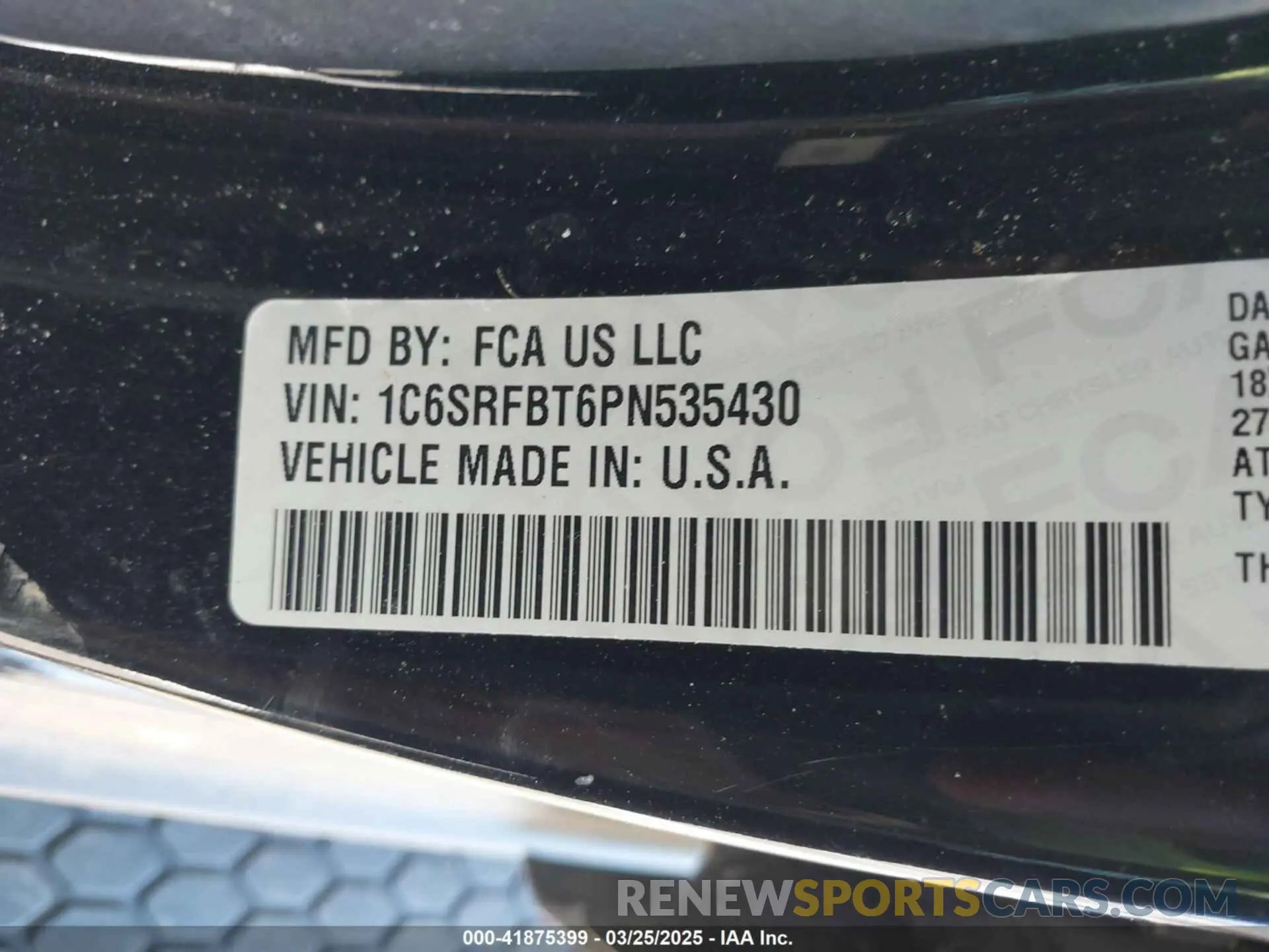 9 fotografías del automóvil dañado 1C6SRFBT6PN535430 RAM 1500 2023