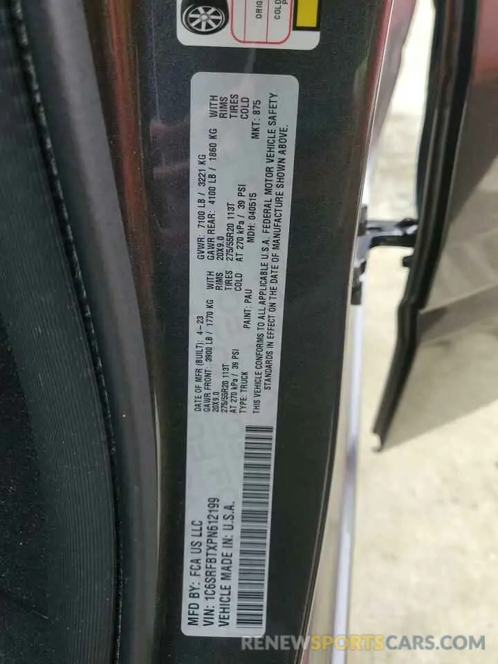 14 fotografías del automóvil dañado 1C6SRFBTXPN612199 RAM 1500 2023