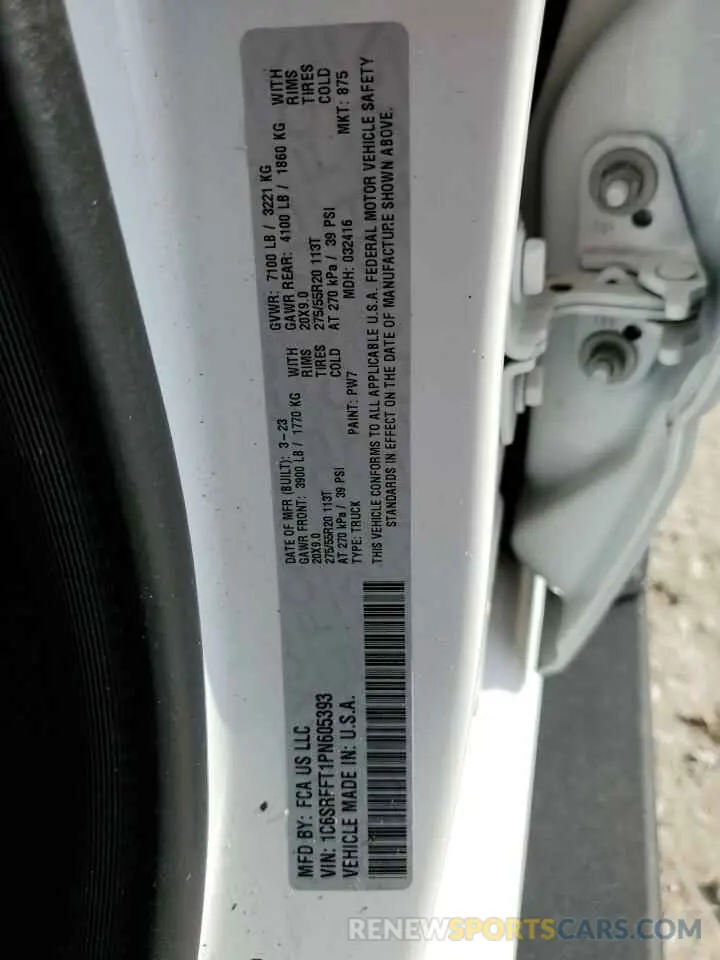 12 fotografías del automóvil dañado 1C6SRFFT1PN605393 RAM 1500 2023