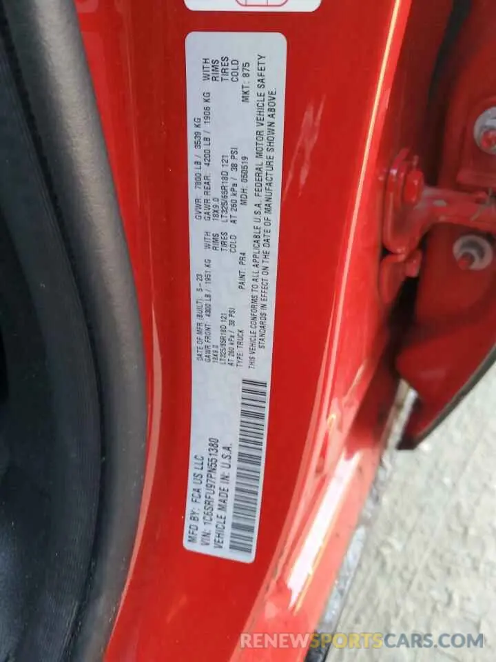 12 fotografías del automóvil dañado 1C6SRFU97PN551380 RAM 1500 2023
