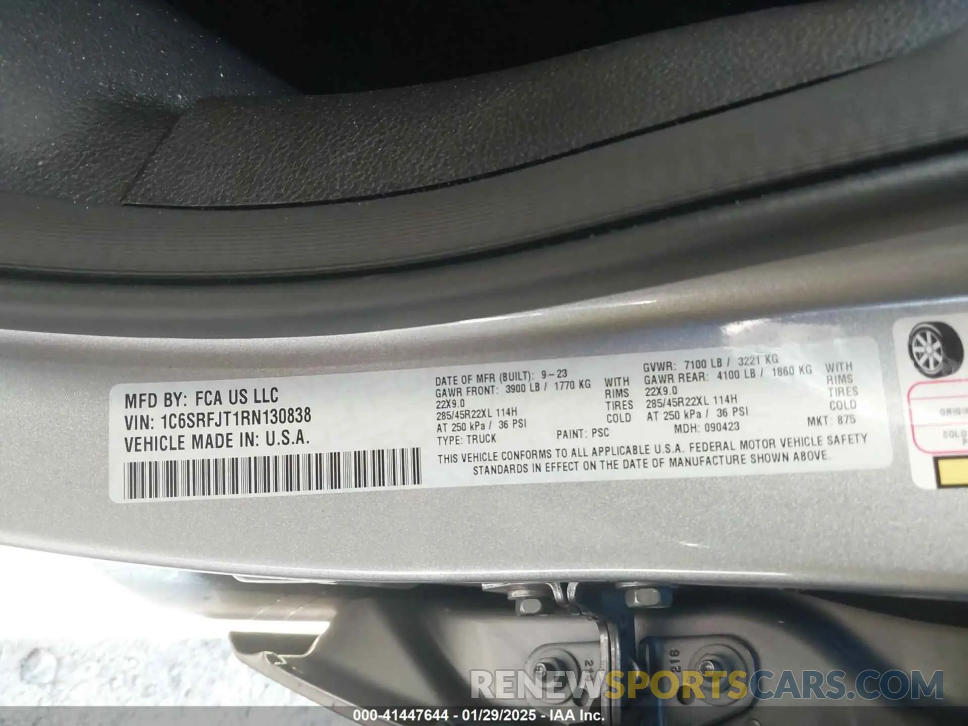 9 fotografías del automóvil dañado 1C6SRFJT1RN130838 RAM 1500 2024