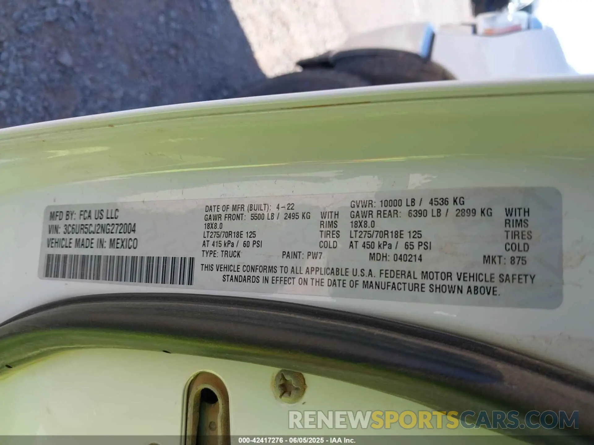 9 fotografías del automóvil dañado 3C6UR5CJ2NG272004 RAM 2500 2022