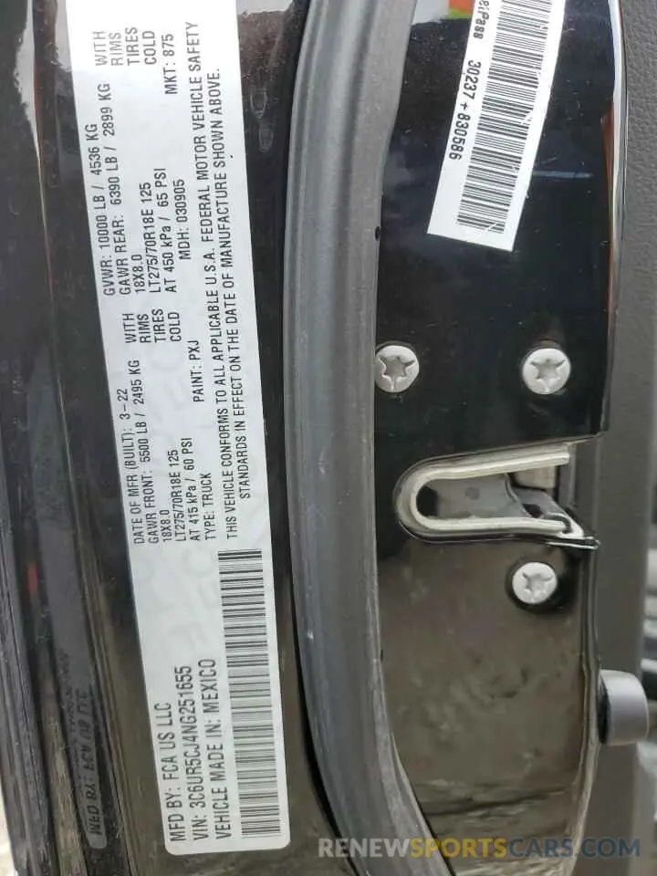 14 fotografías del automóvil dañado 3C6UR5CJ4NG251655 RAM 2500 2022