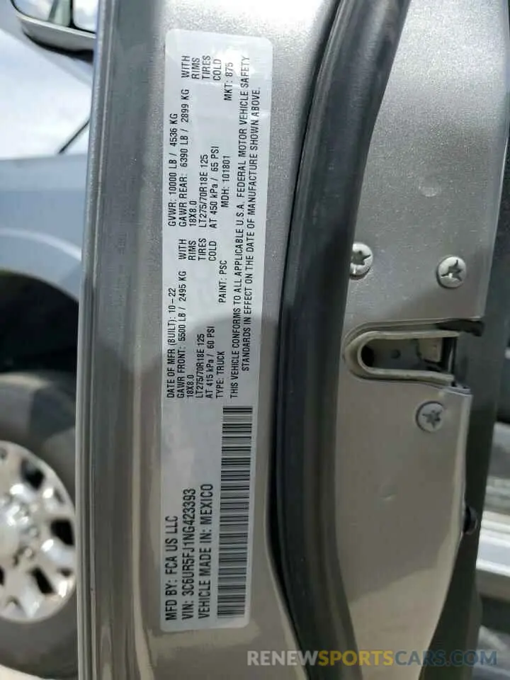 12 fotografías del automóvil dañado 3C6UR5FJ1NG423393 RAM 2500 2022