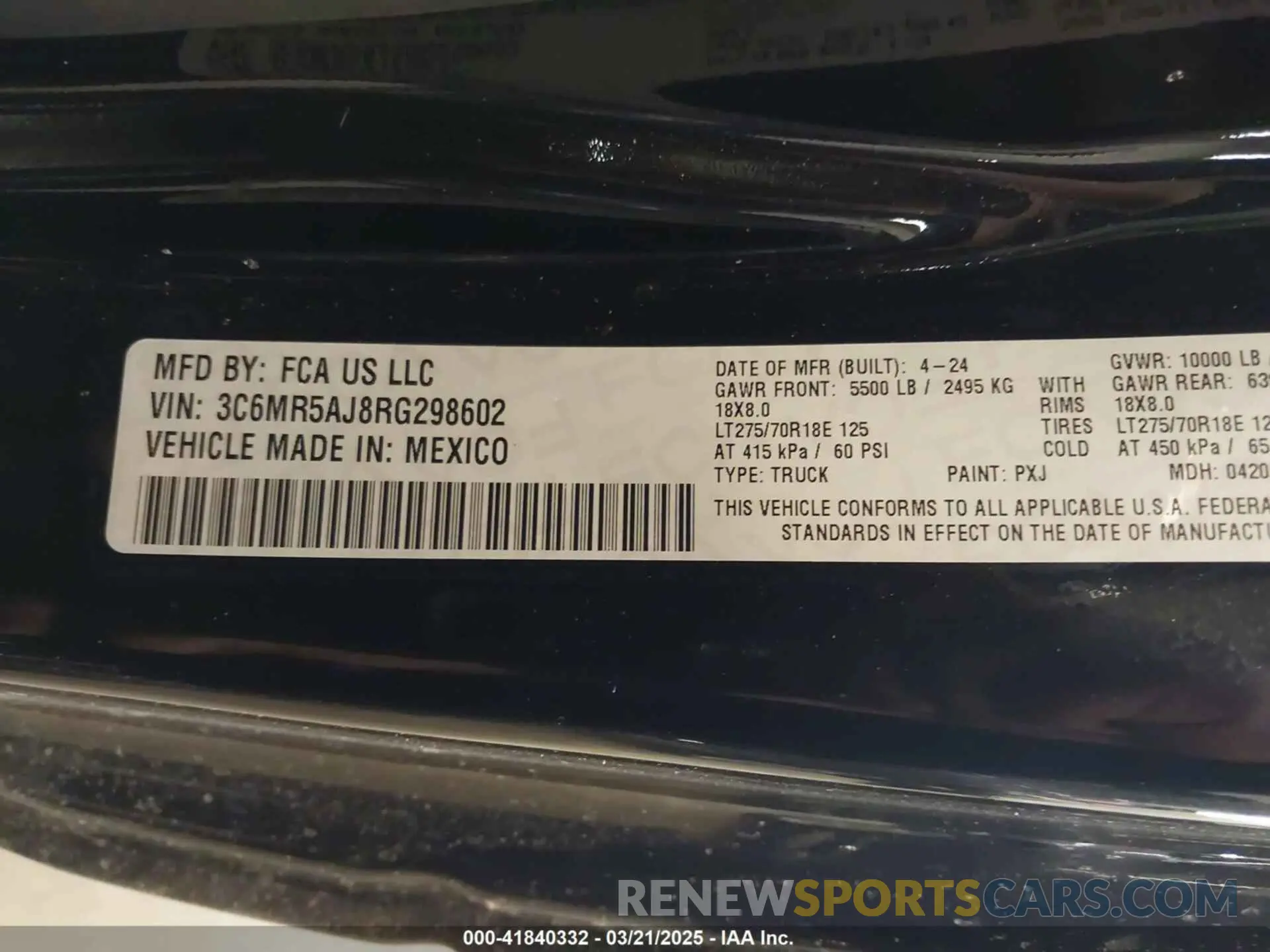 9 fotografías del automóvil dañado 3C6MR5AJ8RG298602 RAM 2500 2024