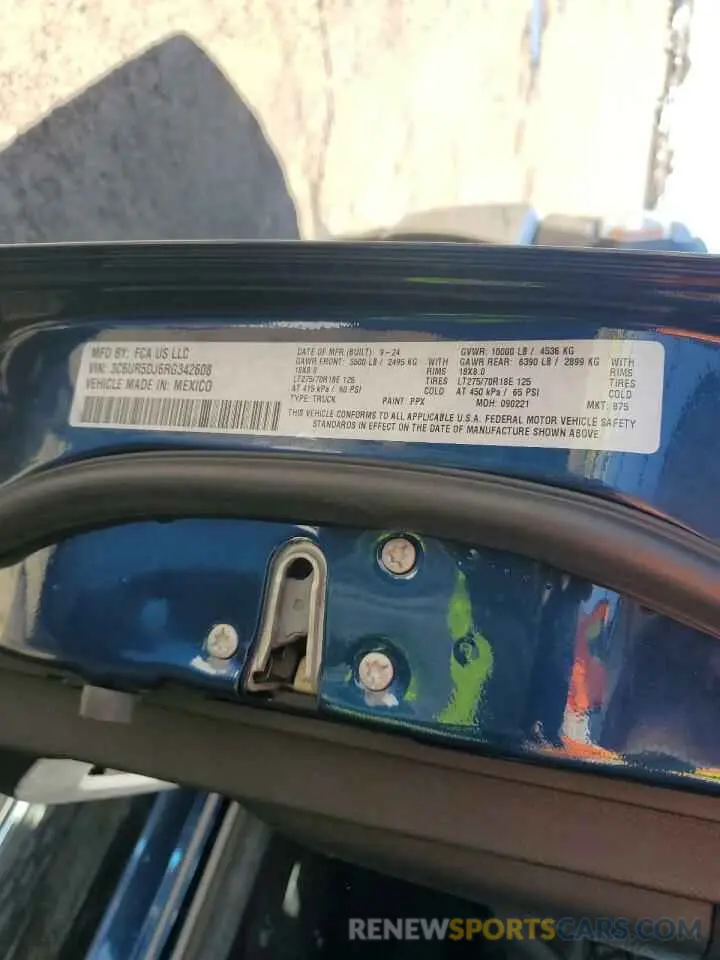 12 fotografías del automóvil dañado 3C6UR5DJ6RG342608 RAM 2500 2024