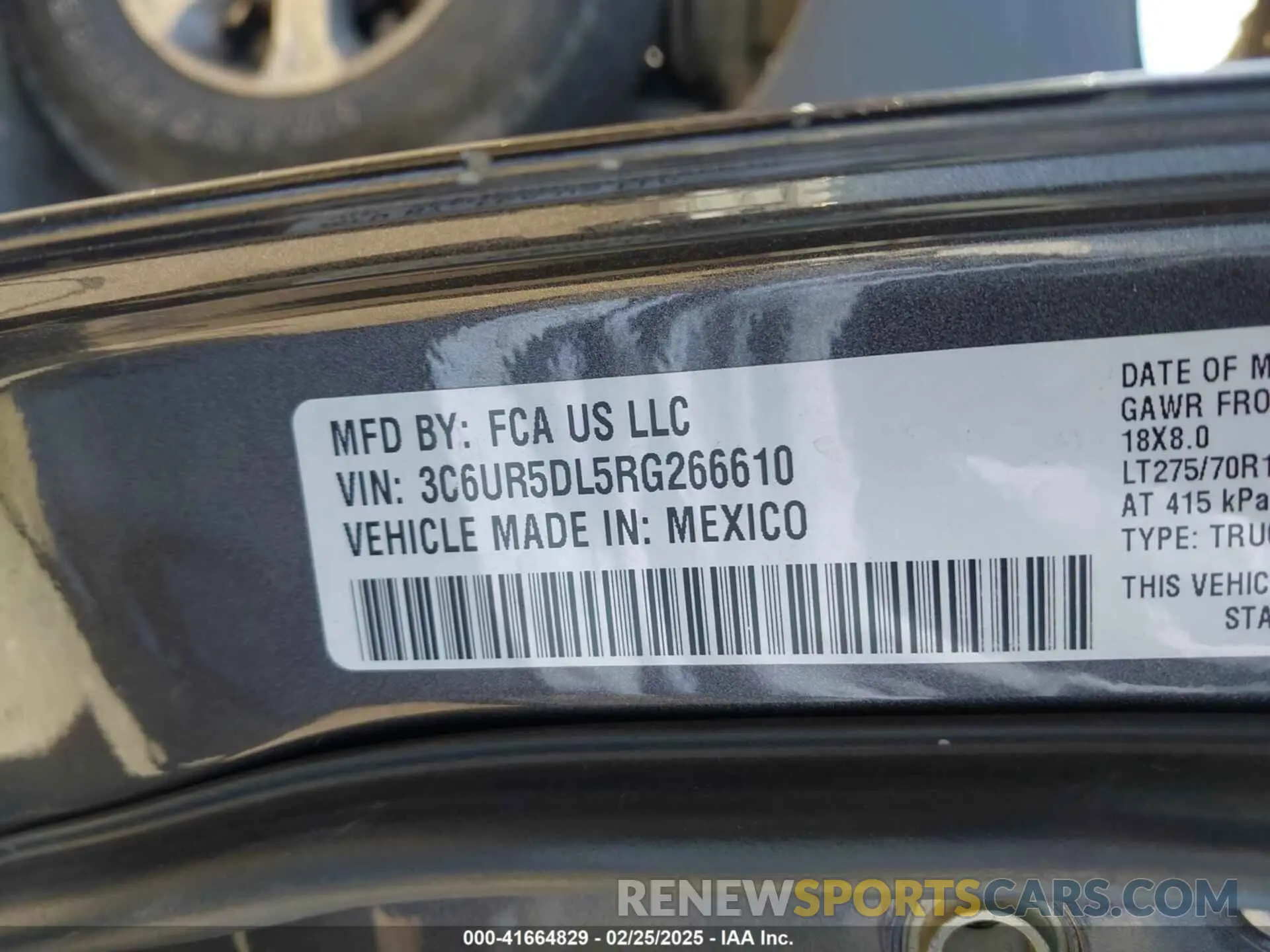 9 fotografías del automóvil dañado 3C6UR5DL5RG266610 RAM 2500 2024
