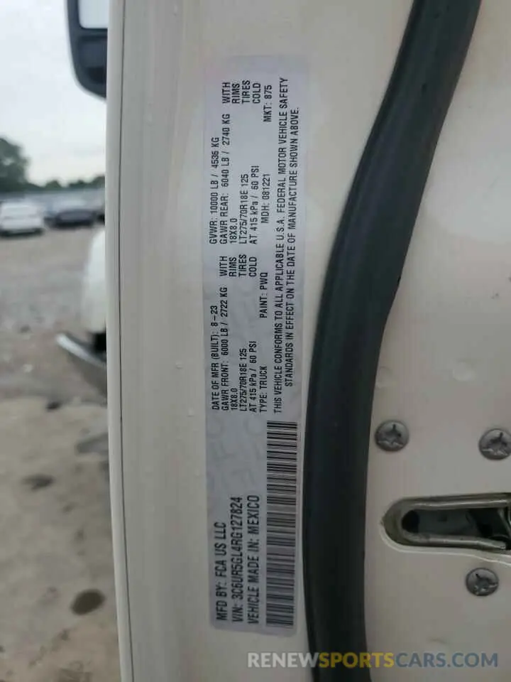 12 fotografías del automóvil dañado 3C6UR5GL4RG127824 RAM 2500 2024