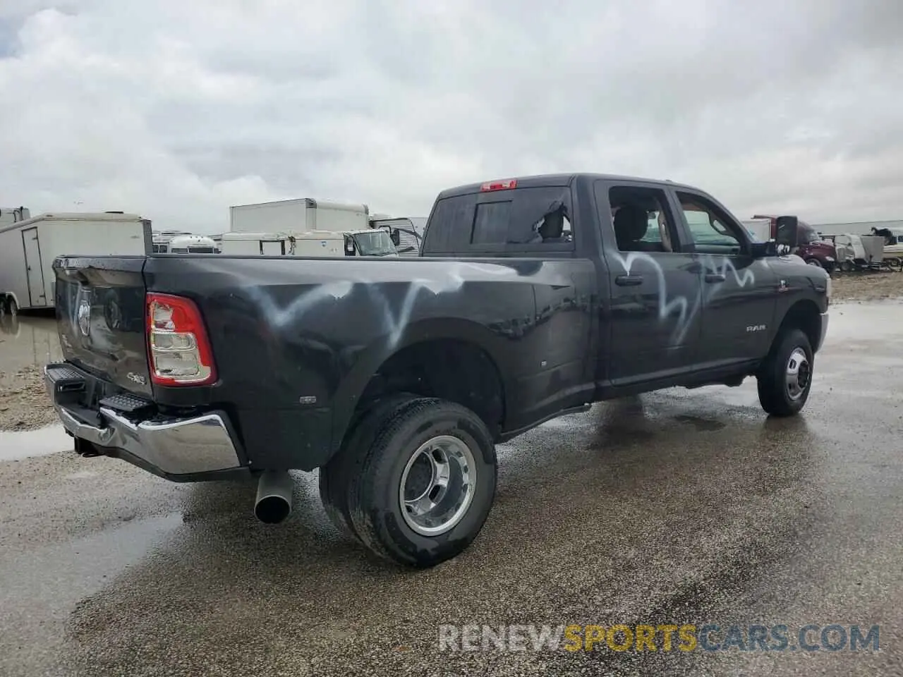 3 fotografías del automóvil dañado 3C63RRGL0KG628833 RAM 3500 2019