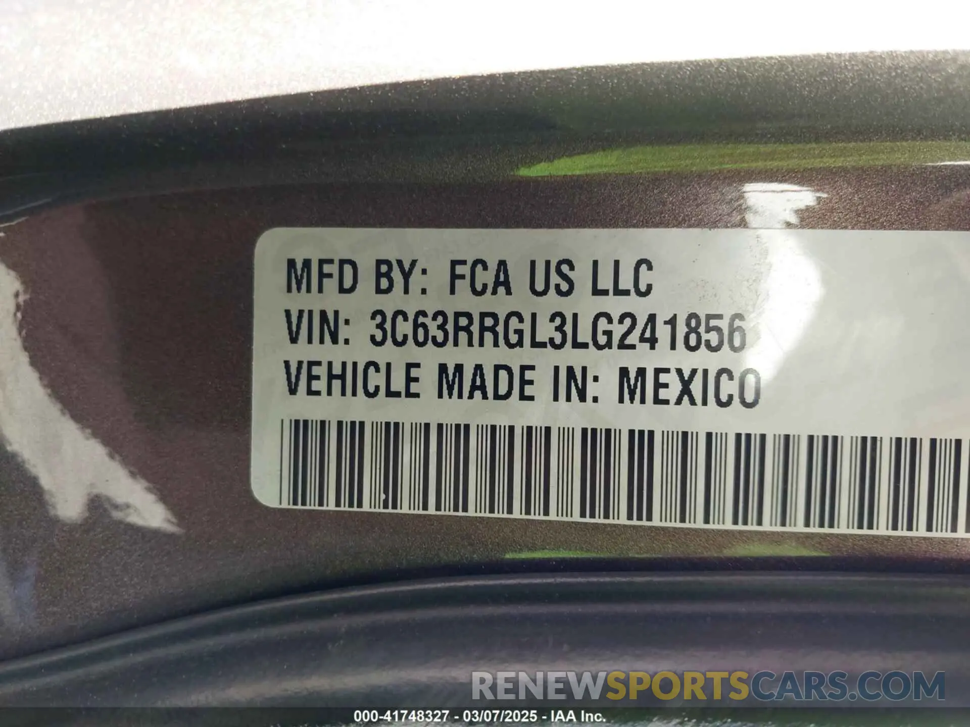 9 fotografías del automóvil dañado 3C63RRGL3LG241856 RAM 3500 2020