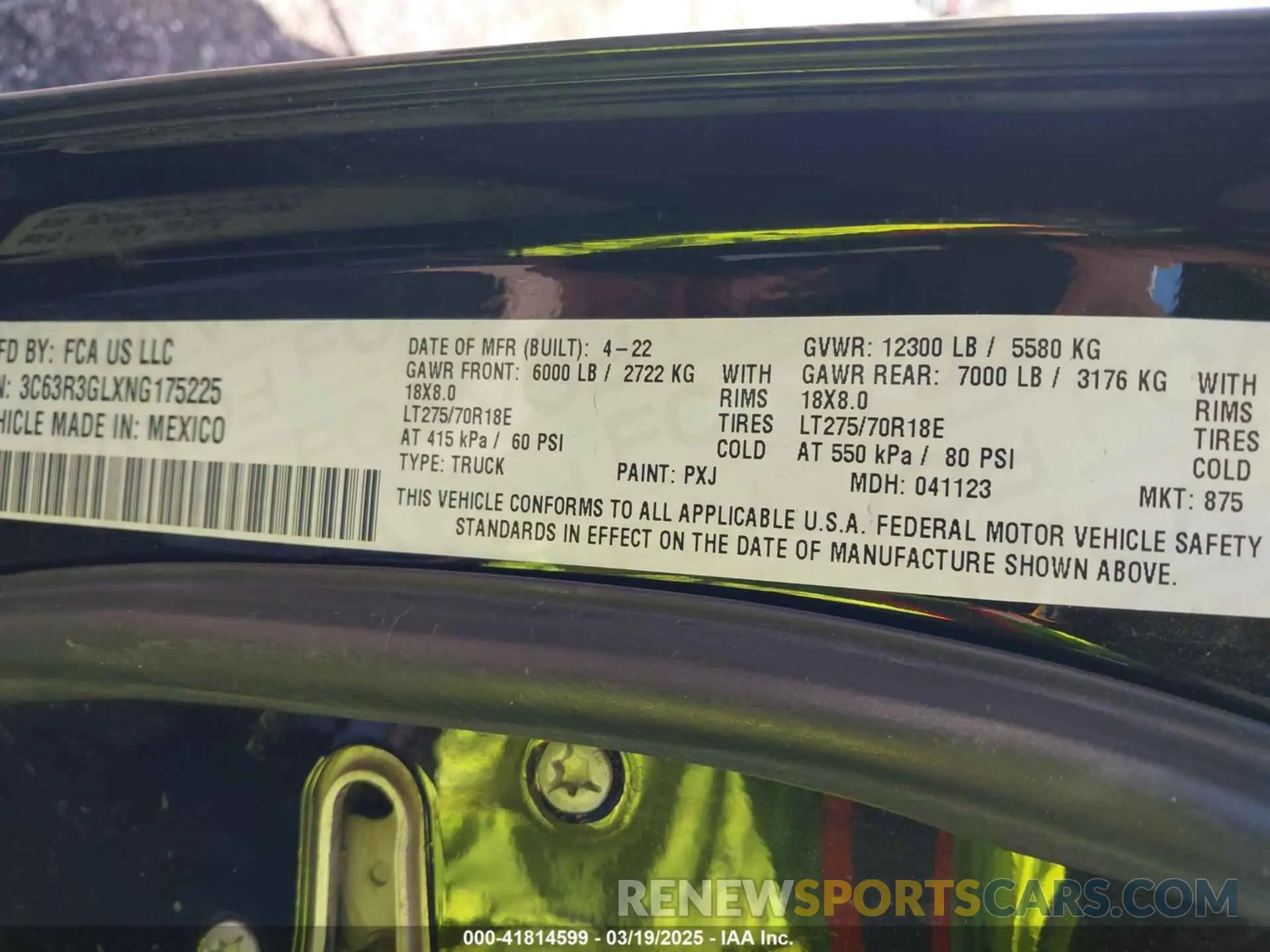 8 fotografías del automóvil dañado 3C63R3GLXNG175225 RAM 3500 2022