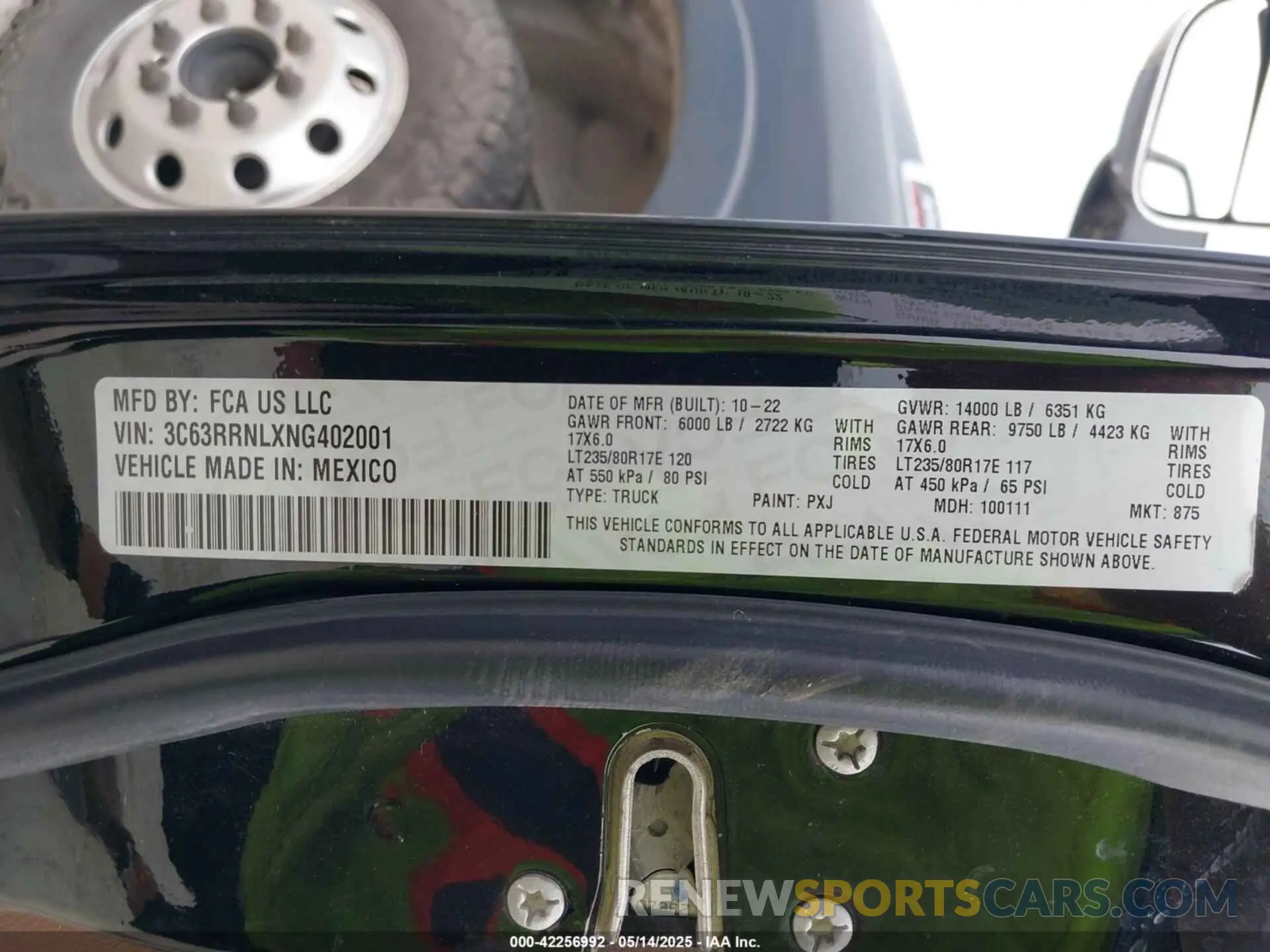 9 fotografías del automóvil dañado 3C63RRNLXNG402001 RAM 3500 2022
