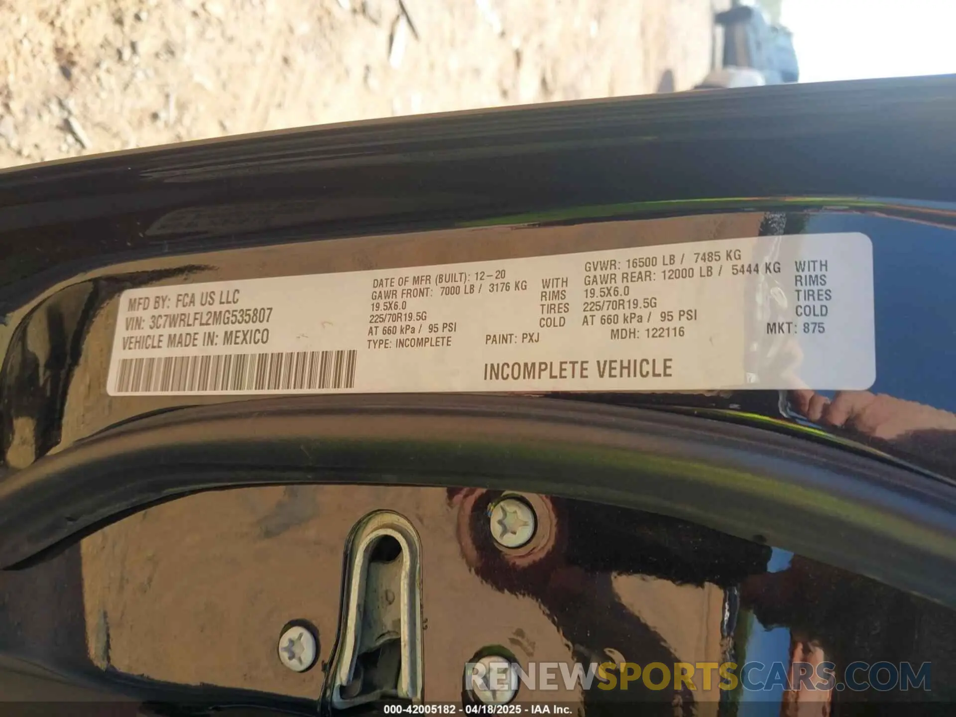 8 fotografías del automóvil dañado 3C7WRLFL2MG535807 RAM 4500 CHASSIS 2021