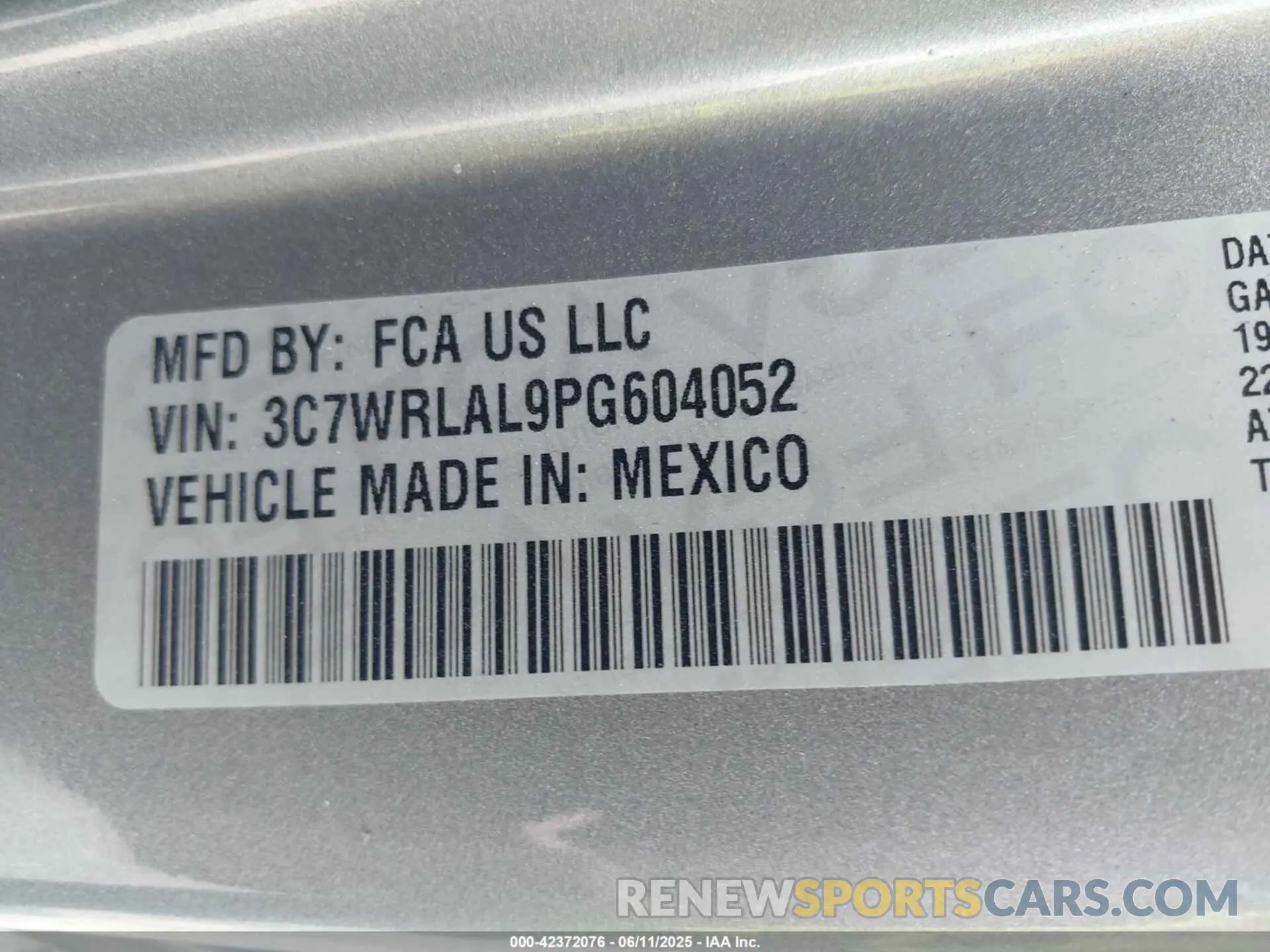 8 fotografías del automóvil dañado 3C7WRLAL9PG604052 RAM 4500 CHASSIS 2023
