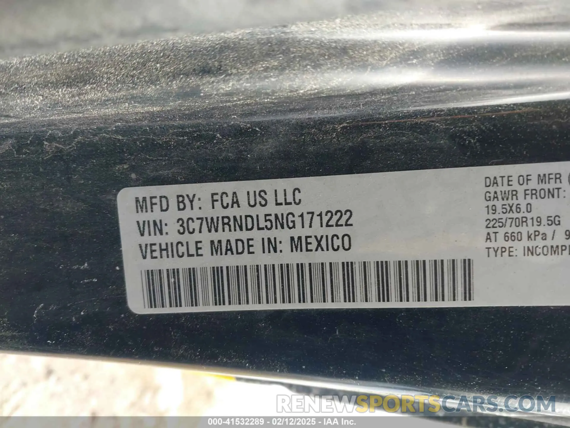8 fotografías del automóvil dañado 3C7WRNDL5NG171222 RAM 5500 CHASSIS 2022