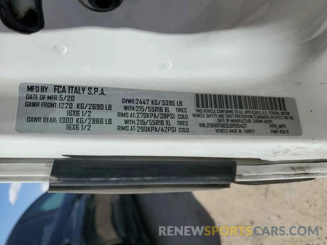 12 fotografías del automóvil dañado ZFBHRFAB3L6R99407 RAM All Models 2020