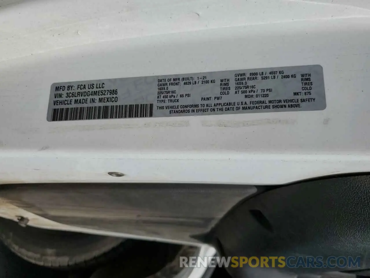 13 fotografías del automóvil dañado 3C6LRVDG4ME527986 RAM All Models 2021