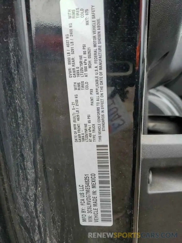 13 fotografías del automóvil dañado 3C6LRVDG7ME548251 RAM All Models 2021