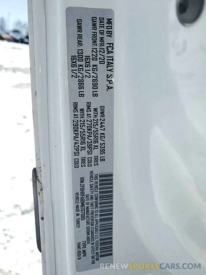 15 fotografías del automóvil dañado ZFBHRFAB1M6T67085 RAM All Models 2021