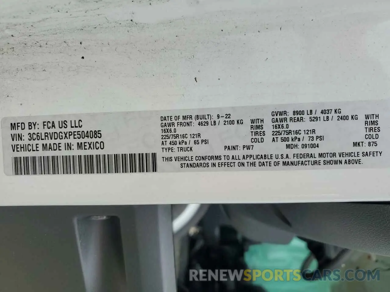 16 fotografías del automóvil dañado 3C6LRVDGXPE504085 RAM All Models 2023