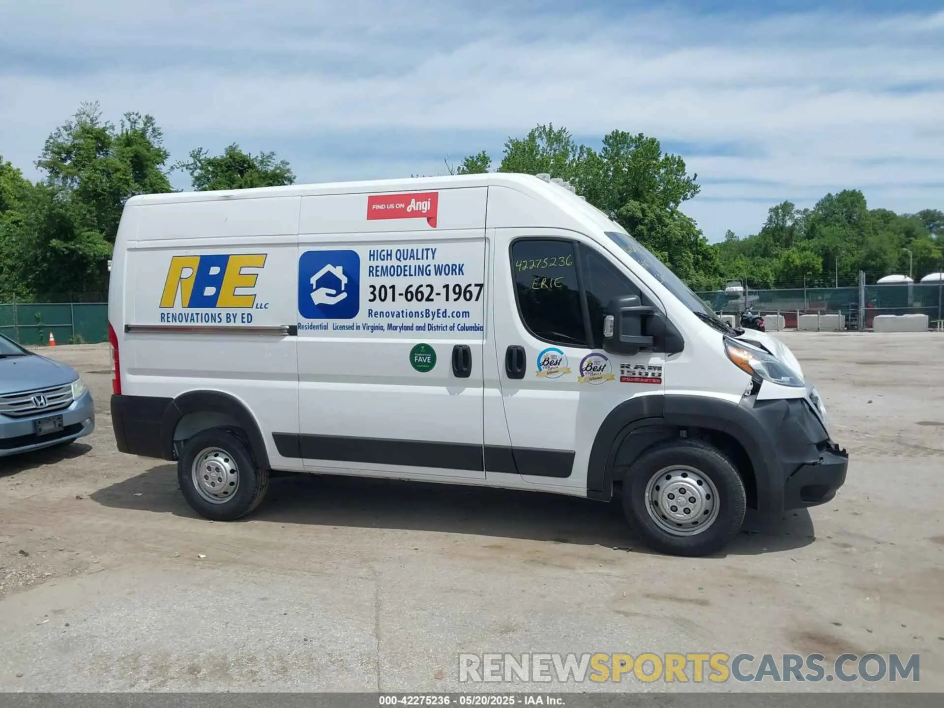 13 fotografías del automóvil dañado 3C6TRVBG0LE127103 RAM PROMASTER 1500 2020