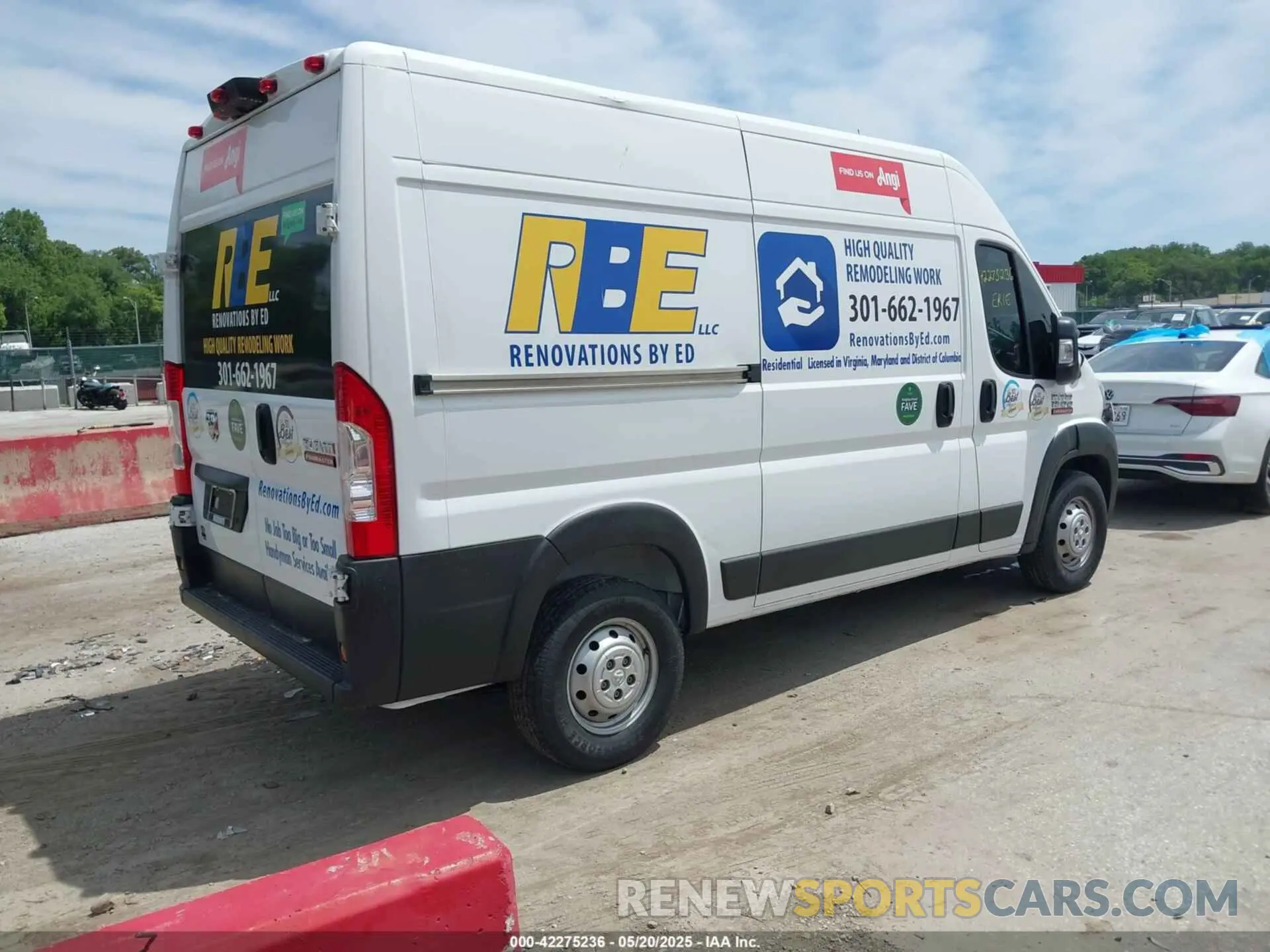 4 fotografías del automóvil dañado 3C6TRVBG0LE127103 RAM PROMASTER 1500 2020