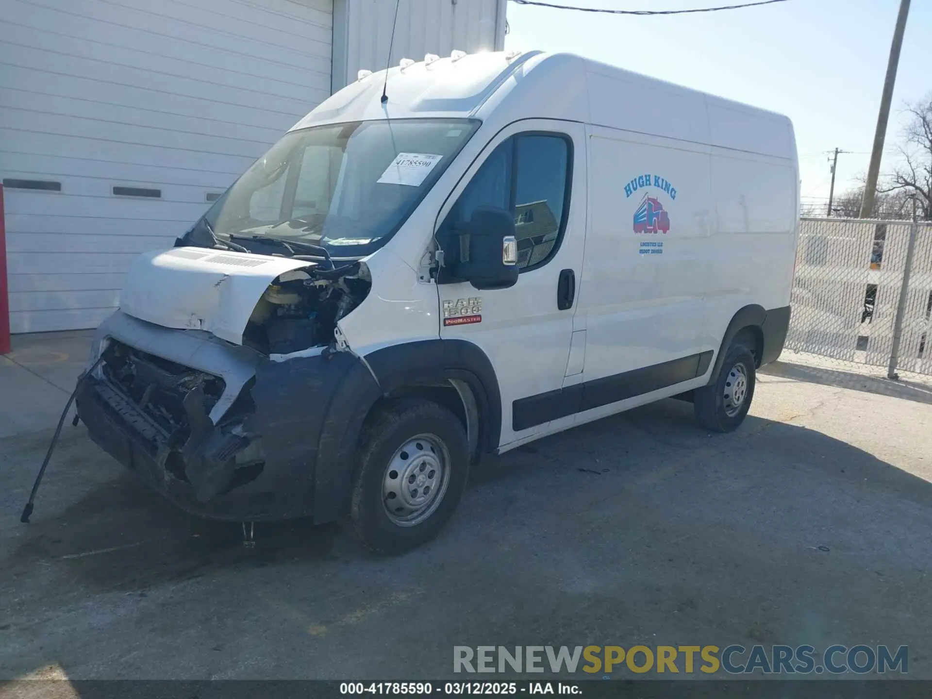 2 fotografías del automóvil dañado 3C6TRVBG6LE114033 RAM PROMASTER 1500 2020