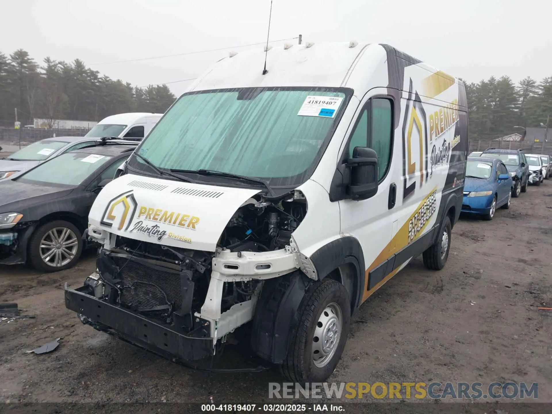 2 fotografías del automóvil dañado 3C6LRVBG1ME578185 RAM PROMASTER 1500 2021