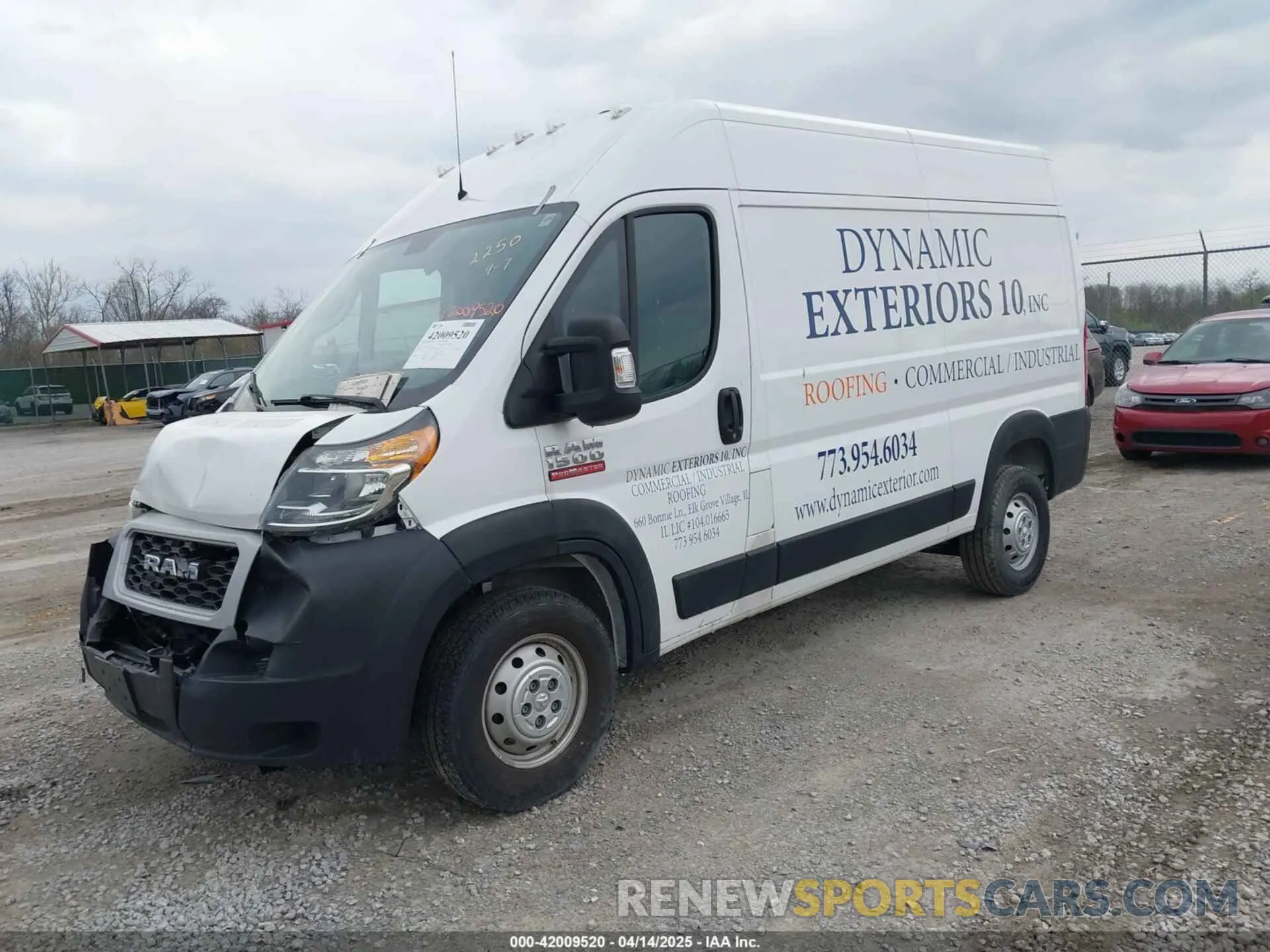 2 fotografías del automóvil dañado 3C6LRVBG8ME512250 RAM PROMASTER 1500 2021