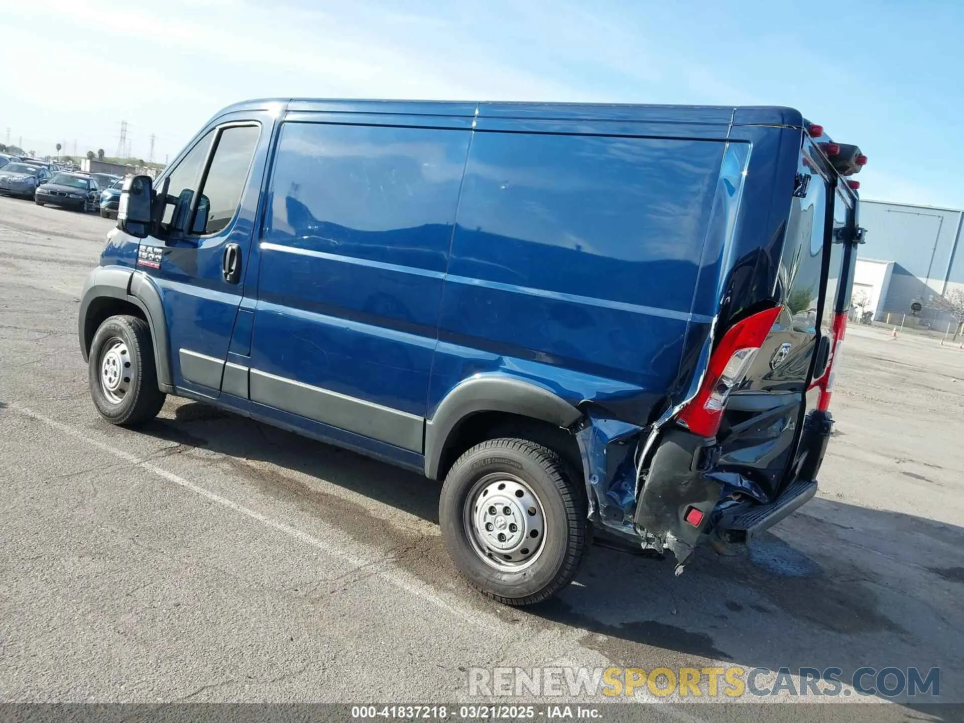 3 fotografías del automóvil dañado 3C6LRVNG5NE121179 RAM PROMASTER 1500 2022