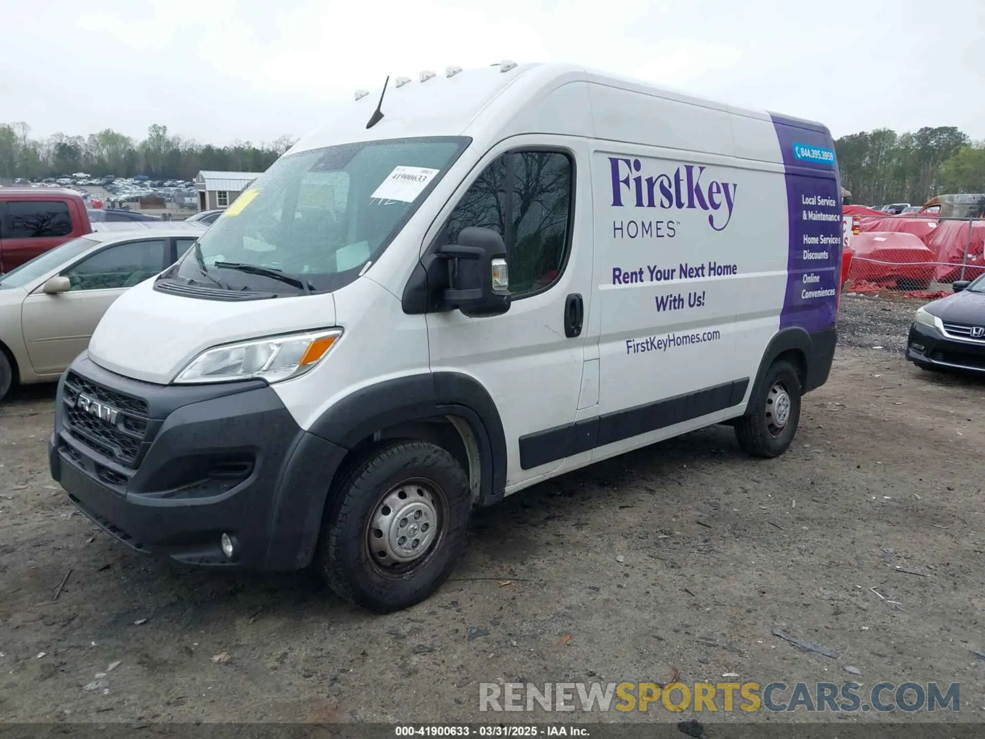 2 fotografías del automóvil dañado 3C6LRVBG1PE547927 RAM PROMASTER 1500 2023