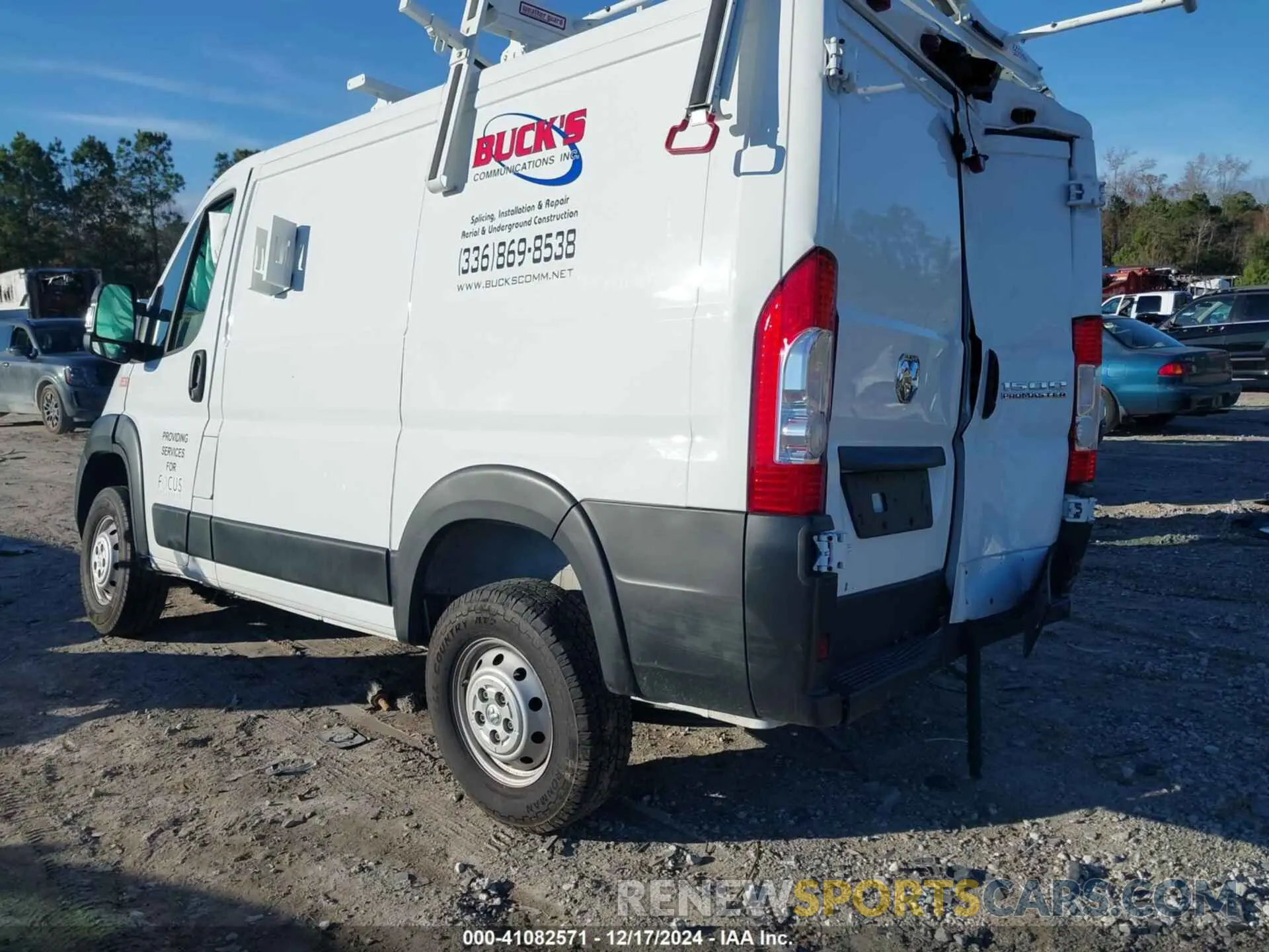 3 fotografías del automóvil dañado 3C6LRVNG1PE548538 RAM PROMASTER 1500 2023