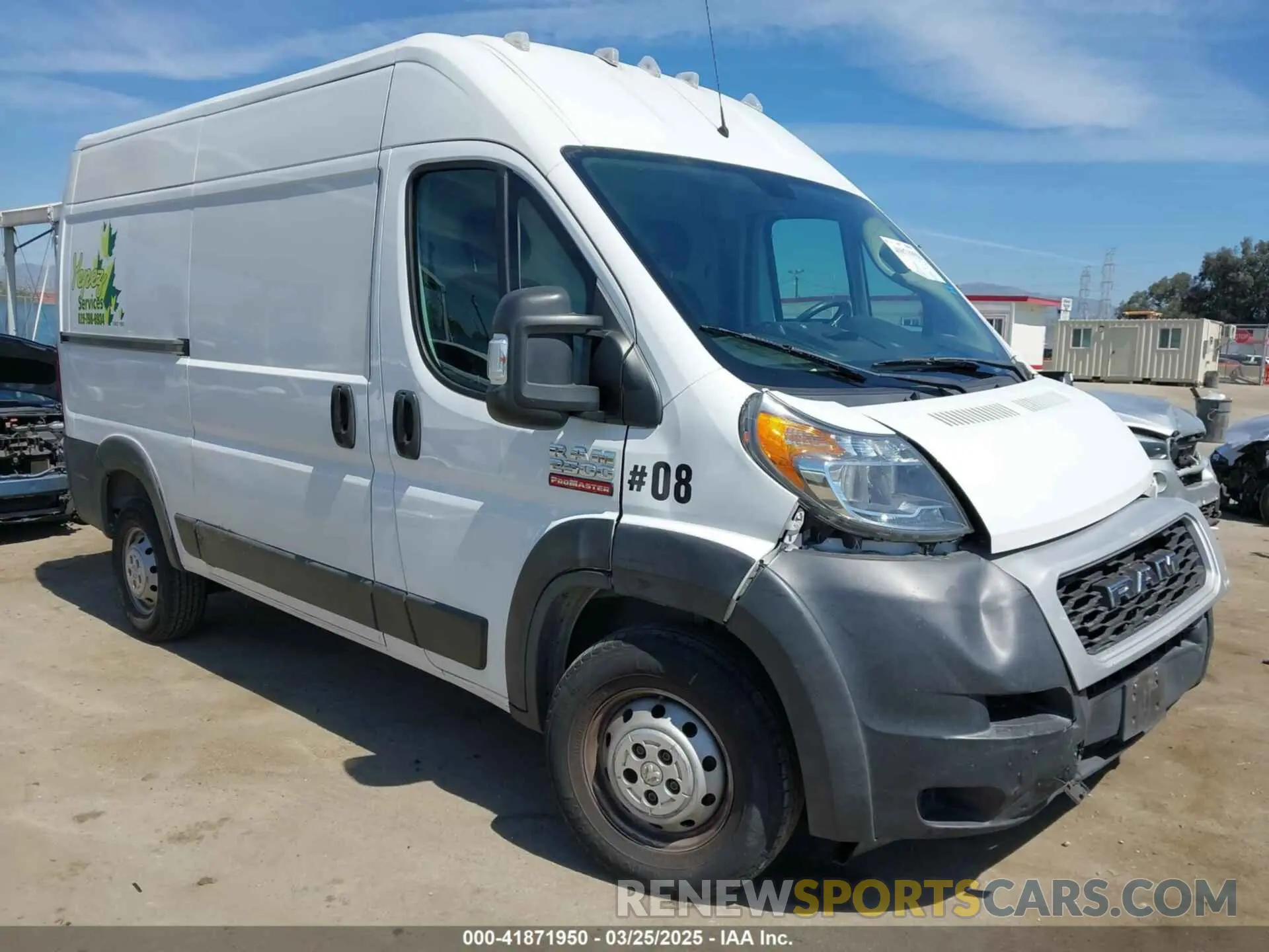 1 fotografías del automóvil dañado 3C6TRVCG9KE517968 RAM PROMASTER 2500 2019