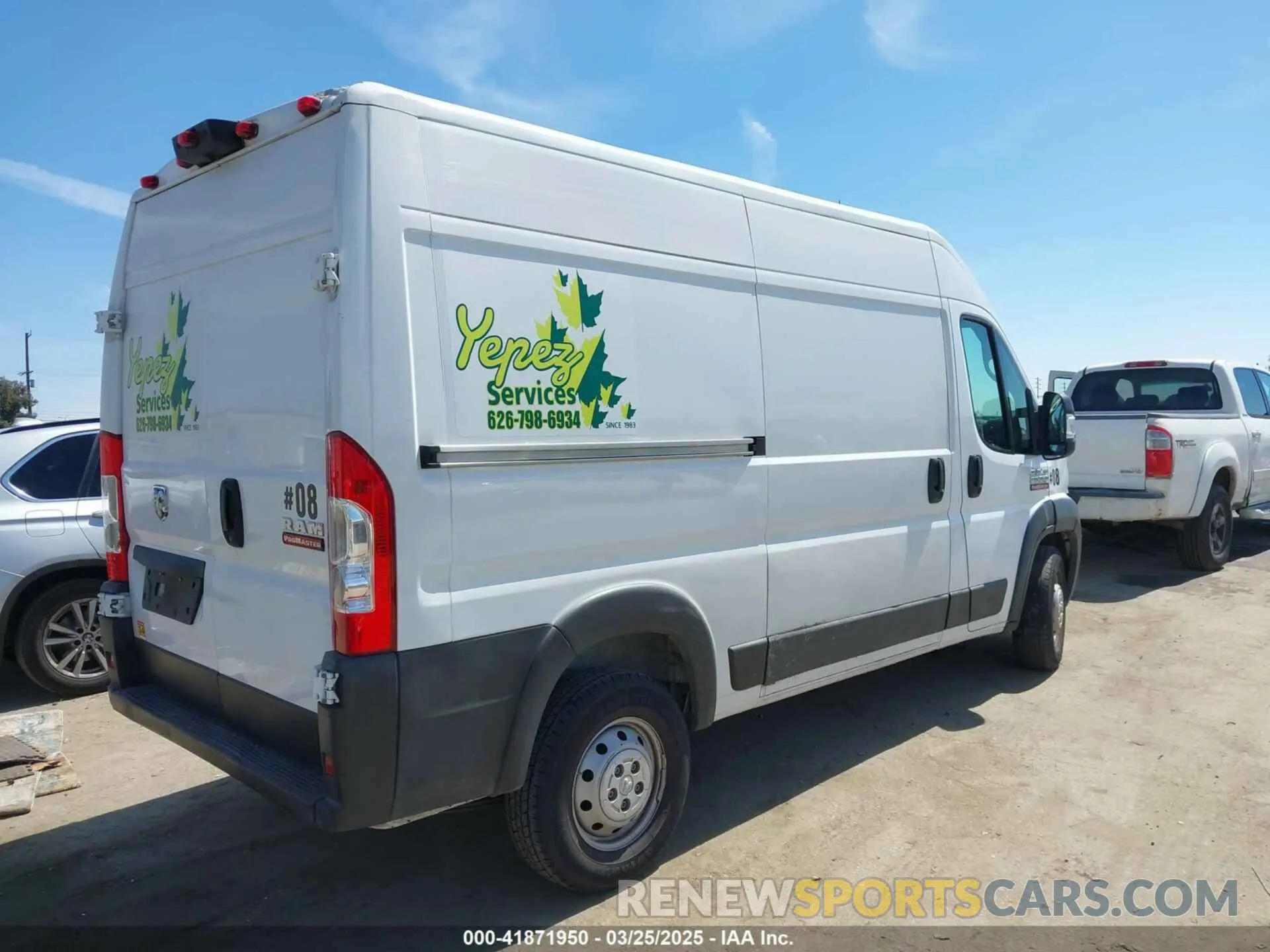 4 fotografías del automóvil dañado 3C6TRVCG9KE517968 RAM PROMASTER 2500 2019
