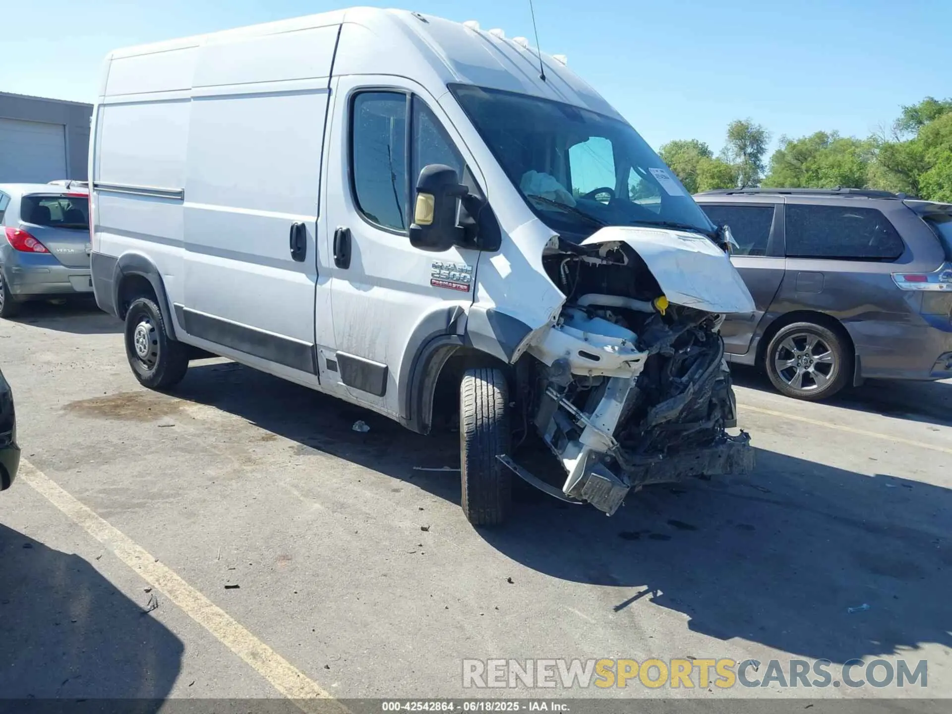 1 fotografías del automóvil dañado 3C6TRVCGXKE510625 RAM PROMASTER 2500 2019