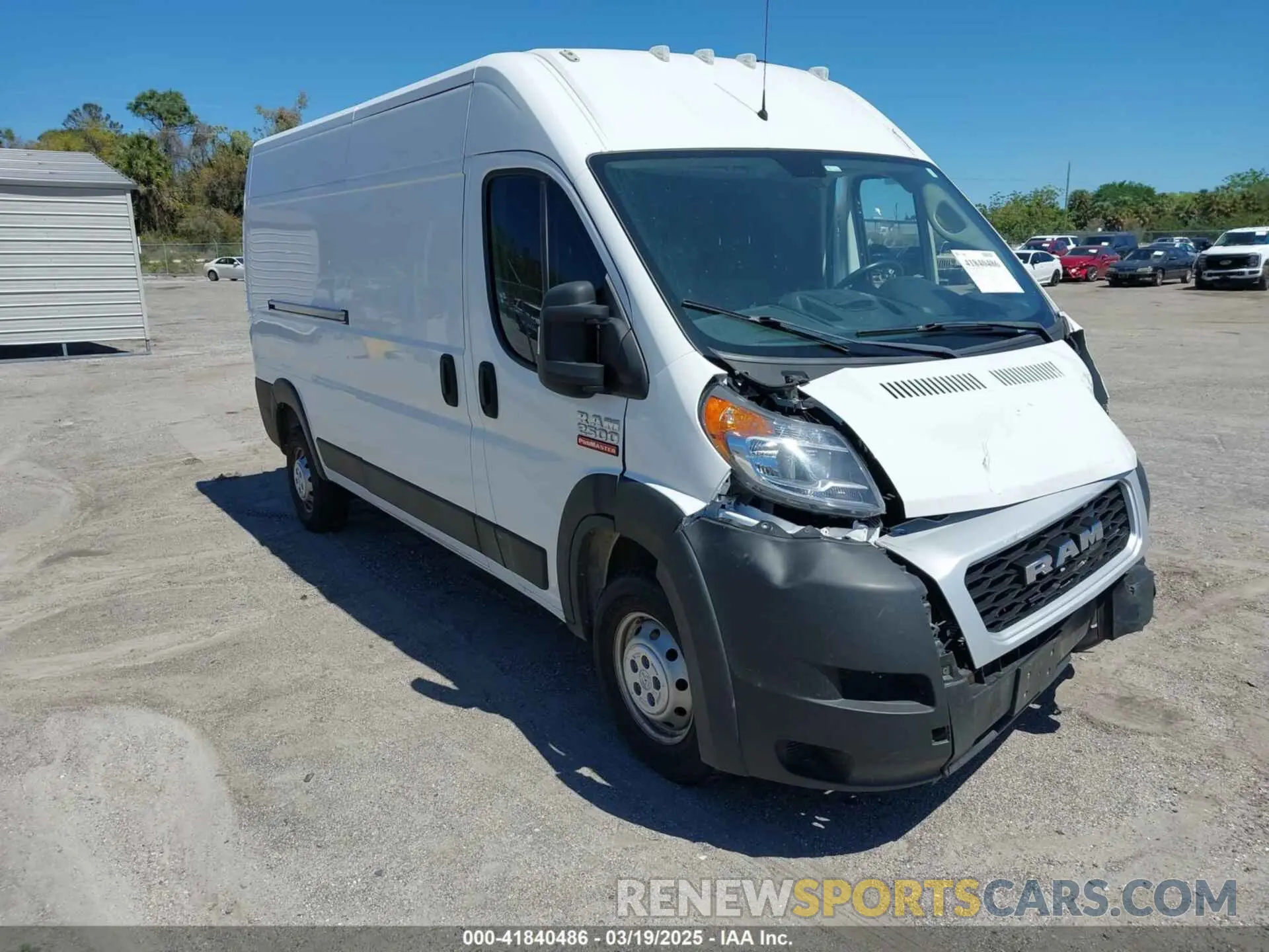 1 fotografías del automóvil dañado 3C6TRVDG8KE547249 RAM PROMASTER 2500 2019